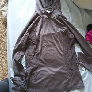 Fabletics grey hooded workout top